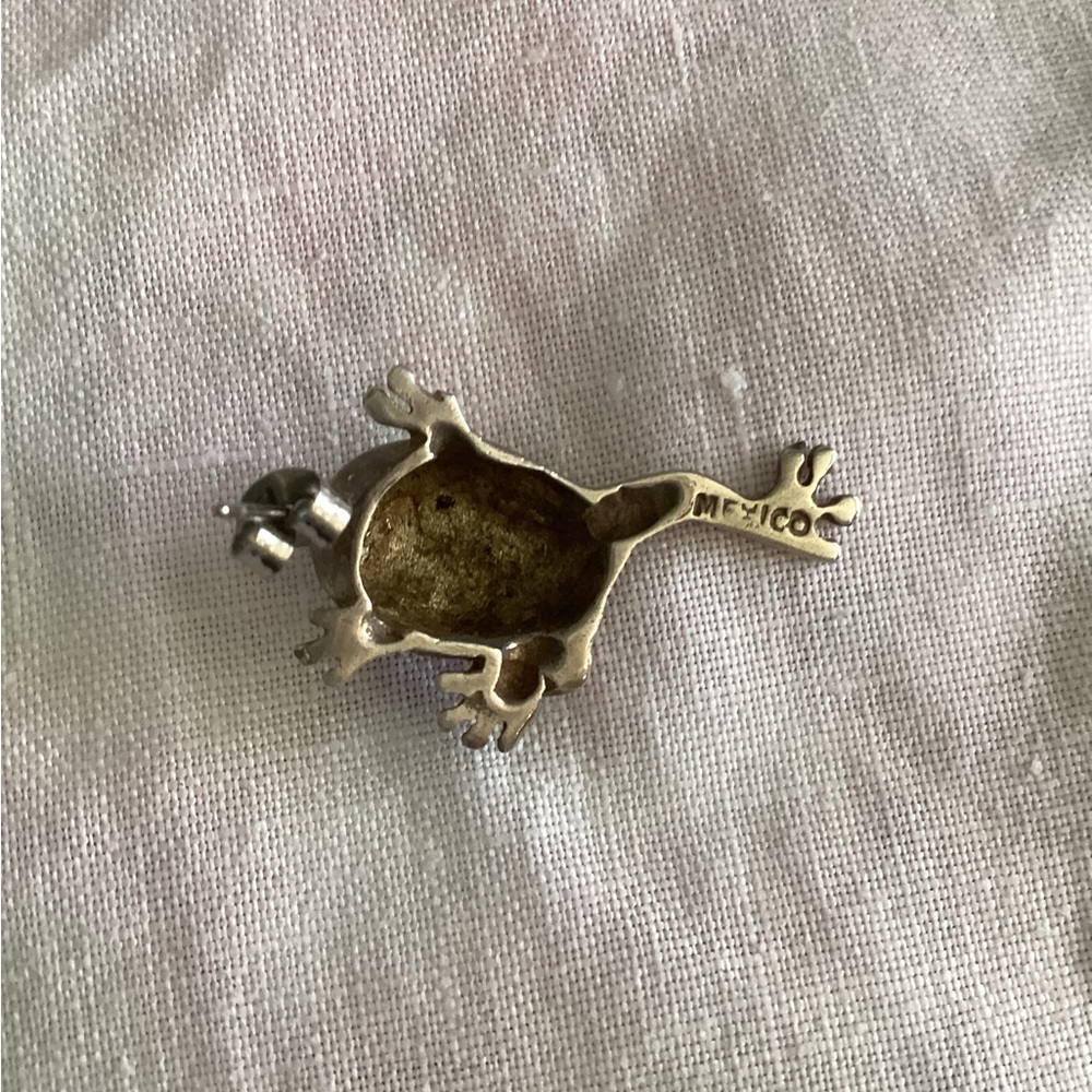 Sterling Silver Frog Lapel Pin/Earring - Picture 2 of 3